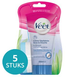 Veet In Shower Ontharingscreme Gevoelige Huid Voordeelverpakking