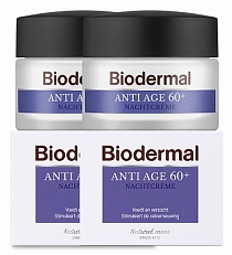 Biodermal Anti-aging 60+ Nachtcreme Voordeelverpakking 2x50ml